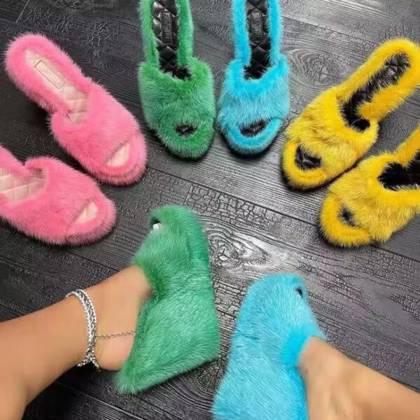 furwedge3 Fur Wedge Slippers